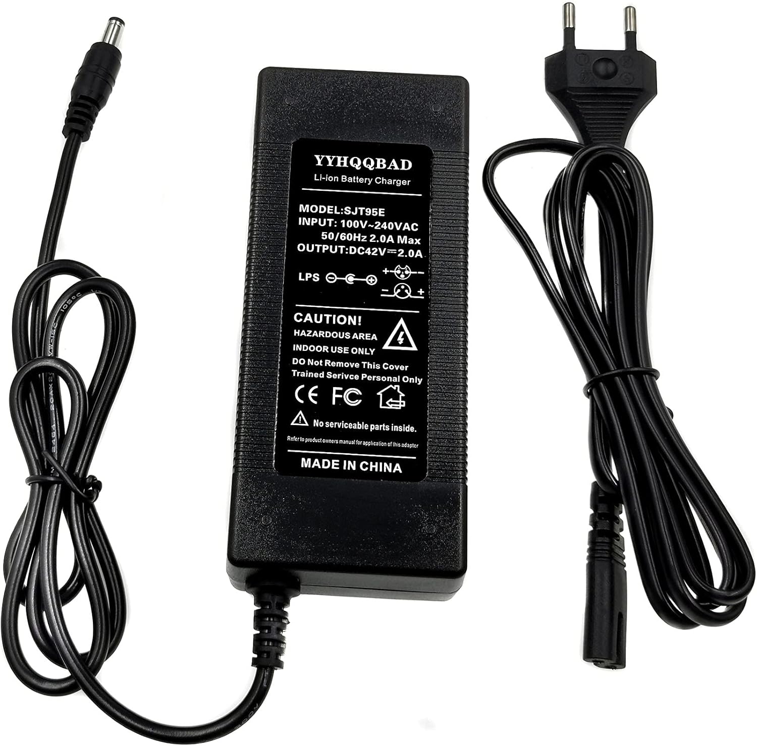 Chargeur batterie 36V 2A sortie 42V connecteur DC 5.5x2.1
