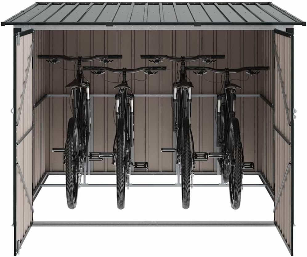 Vue intérieure vidaXL abri vélo métal