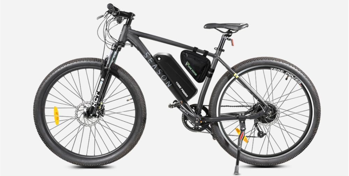 Kit moteur moyeu Yose Power roue arrière installé sur vélo - système complet avec batterie