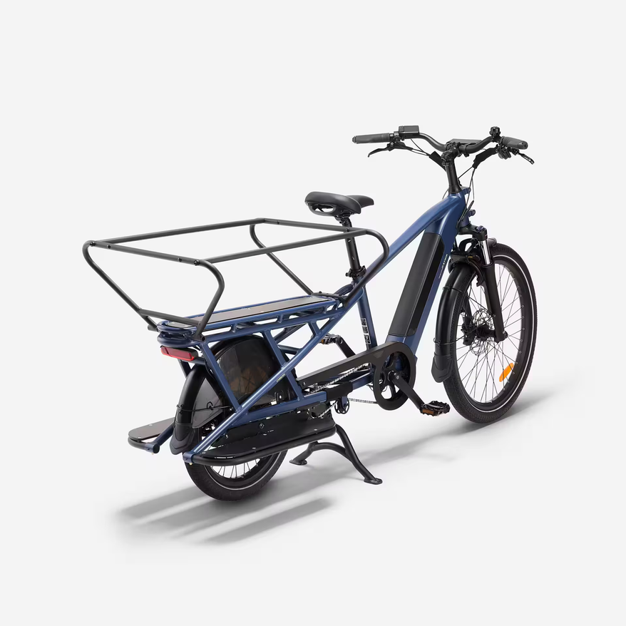 Vélo cargo électrique longtail Btwin E-Three 500 de Decathlon