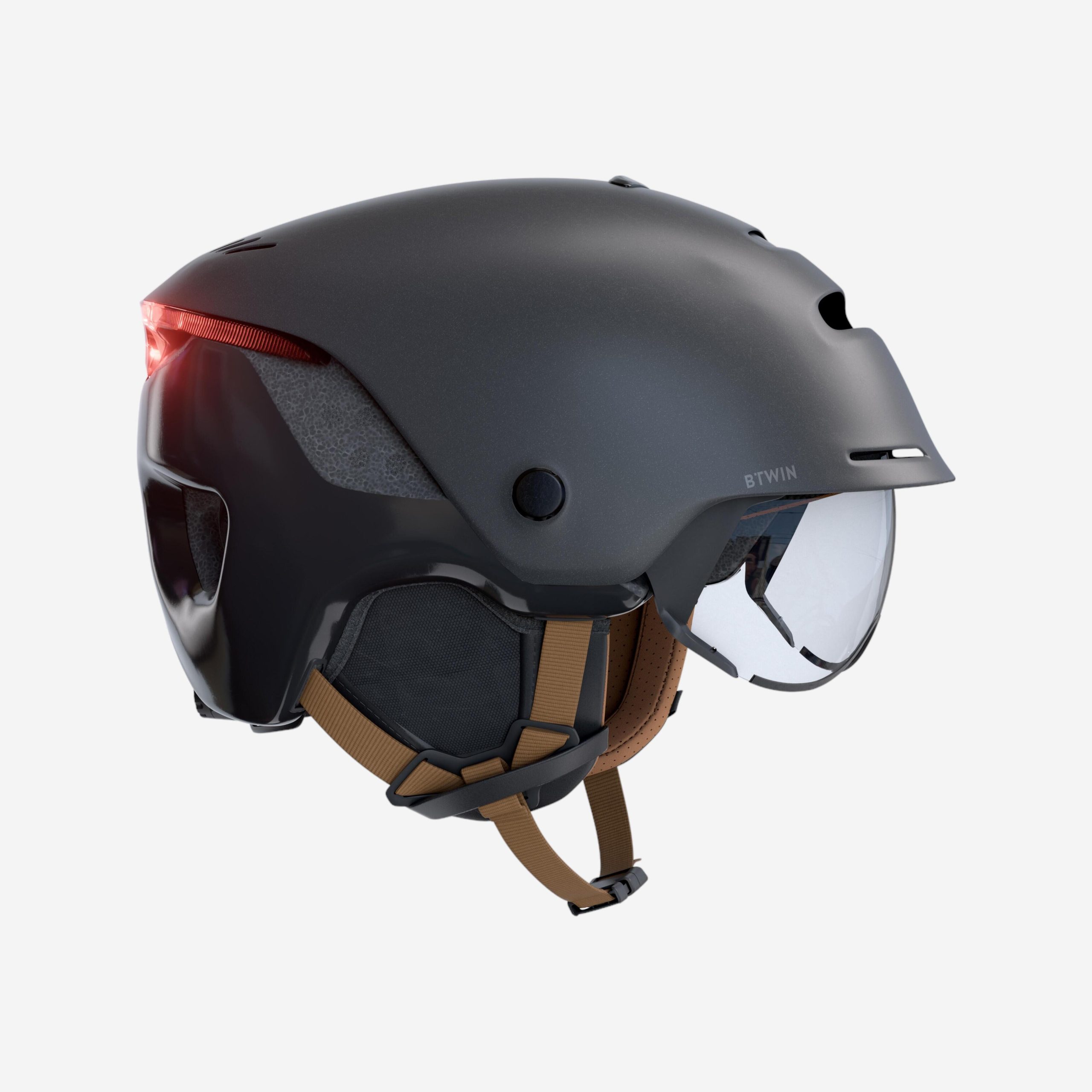 Casque Decathlon Btwin 900 avec visière et éclairage arrière