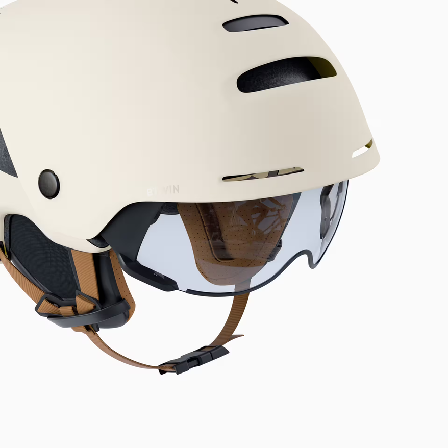 Visière transparente rétractable du casque Decathlon Btwin 900
